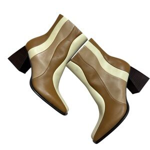 GB Holy Grail Leather Color Block Ankle Boots